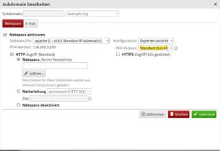 LiveConfig PHP Version setzen