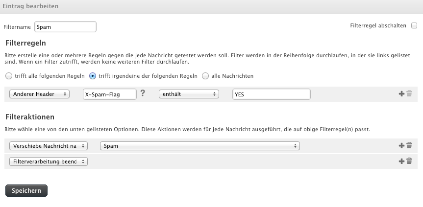 Mailfilter im Roundcube Webmailer